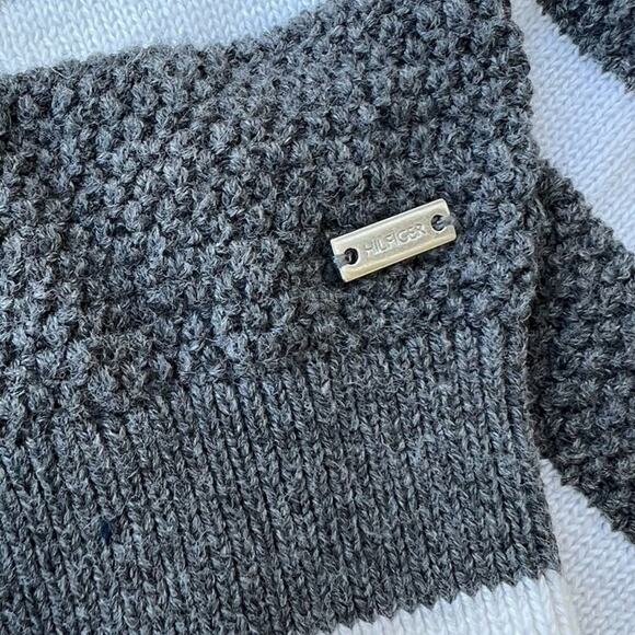 TOMMY HILFIGER women’s XS sweater with drawstring turtle neck, stripe - Picture 4 of 7